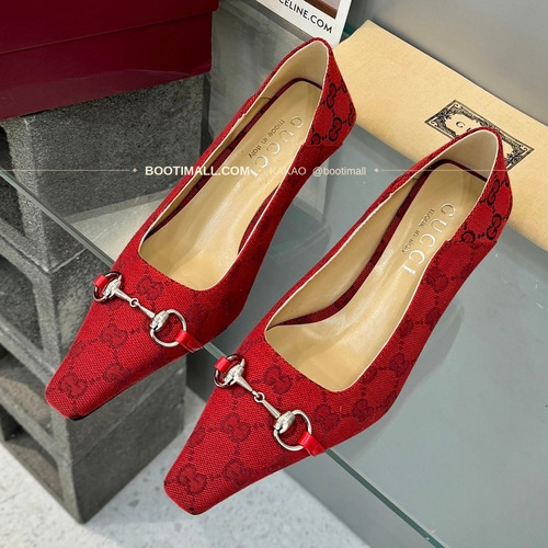 구찌 2026 레더 GG 메탈 라운드토 펌프스 Gucci 2026 Leather GG Metal Round Toe Black Pumps 5.5cm