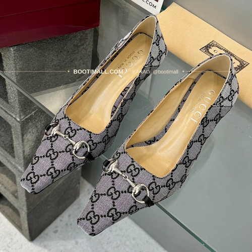 구찌 2026 레더 GG 메탈 라운드토 펌프스 Gucci 2026 Leather GG Metal Round Toe Black Pumps 5.5cm