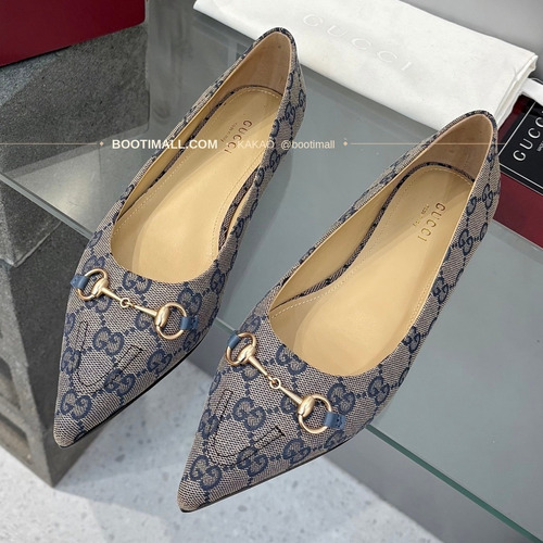 구찌 2026 양가죽 GG 메탈 라운드토 블랙 플랫 펌프스 Gucci 2026 Lambskin GG Metal Round Toe Black Flat Pumps