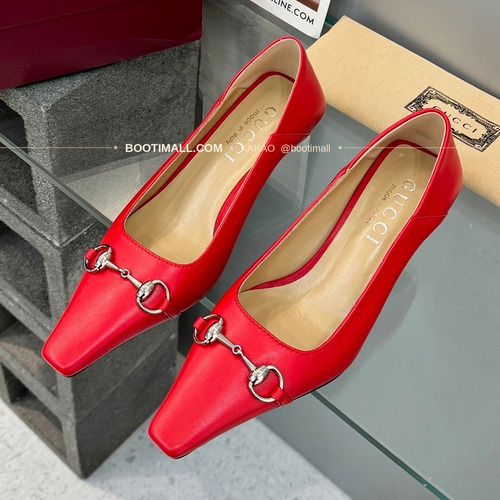 구찌 2026 레더 GG 메탈 라운드토 블랙 펌프스 Gucci 2026 Leather GG Metal Round Toe Black Pumps 5.5cm