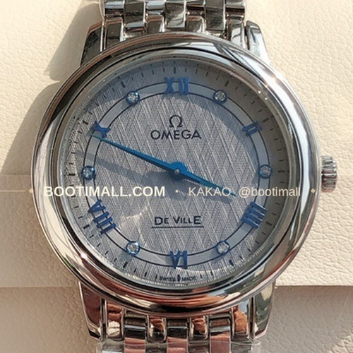 오메가 드빌 다이아 인덱스 로마인덱스 스틸 여성용 쿼츠 시계 Omega De Ville Diamond Index Roman Dial Steel Ladies Quartz Watch 27mm