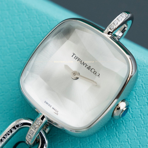 티파니 하드웨어 스틸 다이아 브레이슬릿 쿼츠 Tiffany Hardware Steel Diamond Bracelet Quartz 24mm