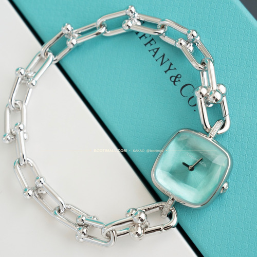티파니 하드웨어 스틸 다이아 브레이슬릿 쿼츠 Tiffany Hardware Steel Diamond Bracelet Quartz 24mm