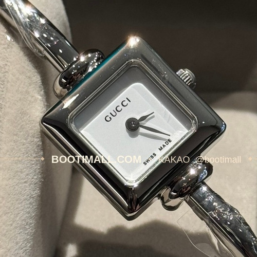 구찌 스퀘어 스틸 자개 다이얼 브레이슬릿 쿼츠 Gucci Square Steel Mother of Pearl Bracelet Quartz 20mm