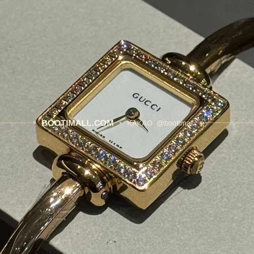 구찌 스퀘어 스틸 자개 다이얼 브레이슬릿 쿼츠 Gucci Square Steel Mother of Pearl Bracelet Quartz 20mm