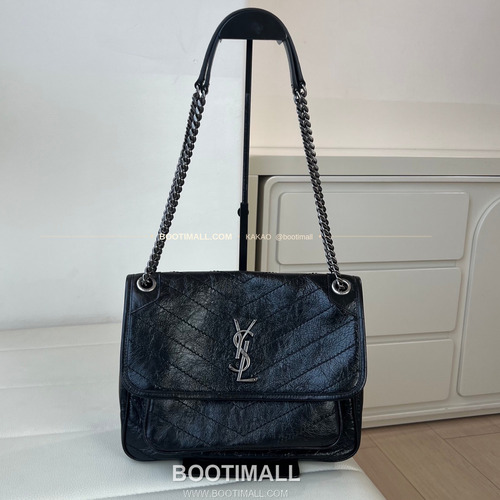 생로랑 니키 램스킨 빈티지 V퀼팅 플랩 체인 숄더백 Saint Laurent Niki Lambskin Vintage V Quilted Flap Chain Shoulder Bag 633184 28cm