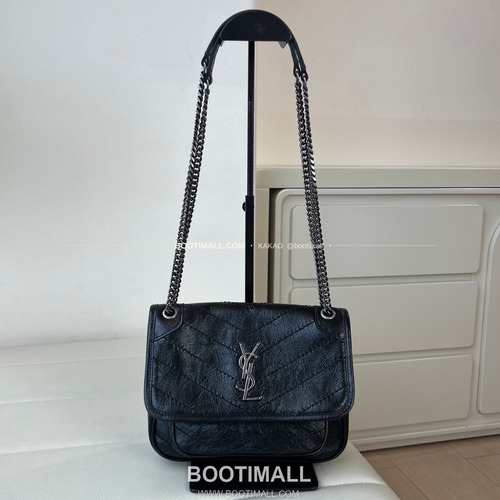 생로랑 니키 램스킨 빈티지 V퀼팅 플랩 체인 숄더백 Saint Laurent Niki Lambskin Vintage V Quilted Flap Chain Shoulder Bag 633185 21cm