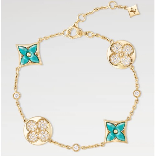 루이비통 모노그램 플라워 V 골드 하프 다이아 브레이슬릿 Louis Vuitton Monogram Flower V Gold Half Diamond Bracelet