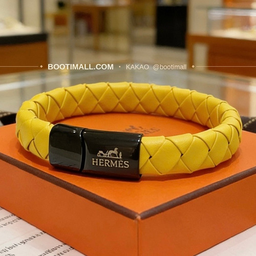 에르메스 앵거 포레스트 가죽 스트랩 18K 골드 브레이슬릿 Hermes Anger Forest Leather Strap 18K Gold Bracelet