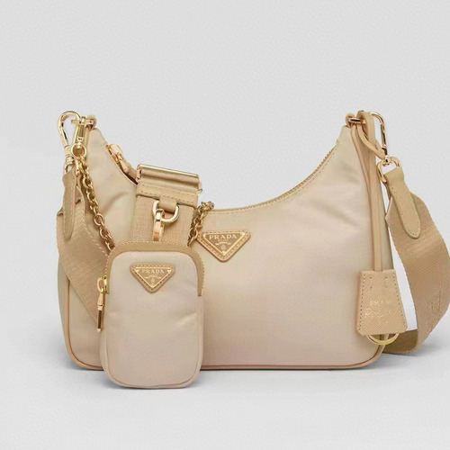 Prada 프라다 1BH204 리에디션 나일론 호보백 3-in-1 테수토 브라운 골드 하드웨어