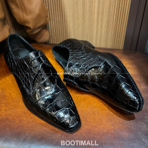 프라다 나일악어가죽 블랙 수제 굿이어 로퍼 Prada Nile Crocodile Leather Black Goodyear Loafers