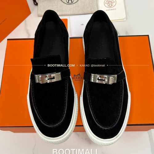 에르메스 조브 켈리 송아지가죽 로퍼 Hermes Job Kelly Calfskin Black Loafers
