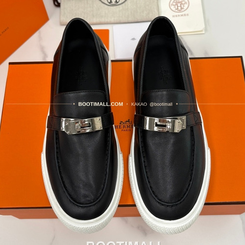 에르메스 조브 켈리 송아지가죽 로퍼 Hermes Job Kelly Calfskin Black Loafers