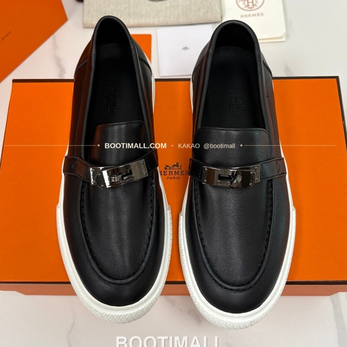 에르메스 조브 켈리 송아지가죽 로퍼 Hermes Job Kelly Calfskin Black Loafers