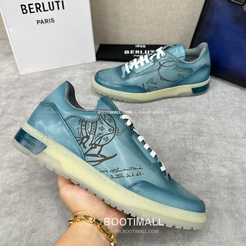 벨루티 플레이오프 송아지가죽 파티나 멀티컬러 스니커즈 Berluti Playoff Calfskin Patina Multicolor Sneakers