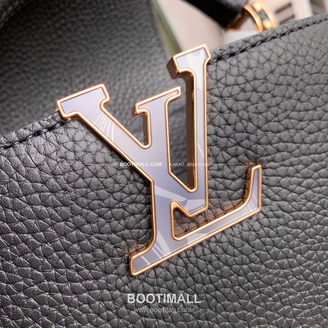 루이비통 카퓌신 미니 타우릴론 레더 체인 디테일 블랙 토트백 Louis Vuitton Capucines Mini Taurillon Leather Chain Detail Black Top Handle Bag M14970 21cm 6