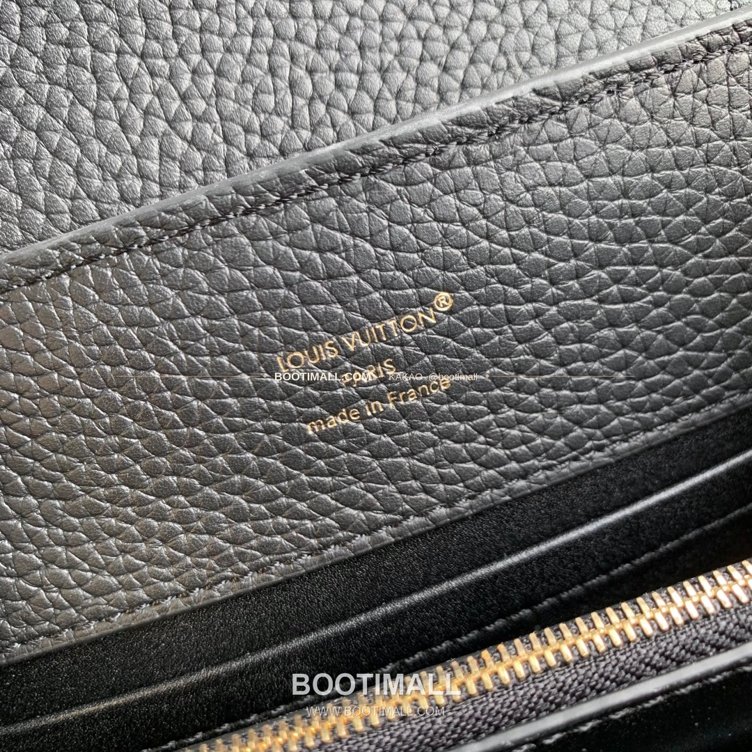 루이비통 카퓌신 미니 타우릴론 레더 체인 디테일 블랙 토트백 Louis Vuitton Capucines Mini Taurillon Leather Chain Detail Black Top Handle Bag M14970 21cm 8