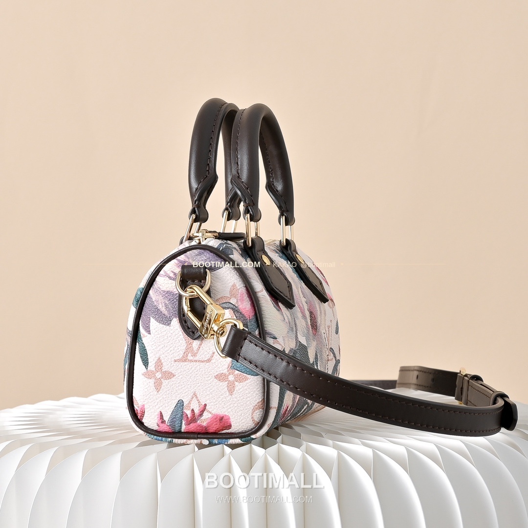 루이비통 나노 스피디 모노그램 캔버스 플로럴 브라운 토트백 Louis Vuitton Nano Speedy Monogram Canvas Floral Brown Top Handle Bag M29149 16cm 2