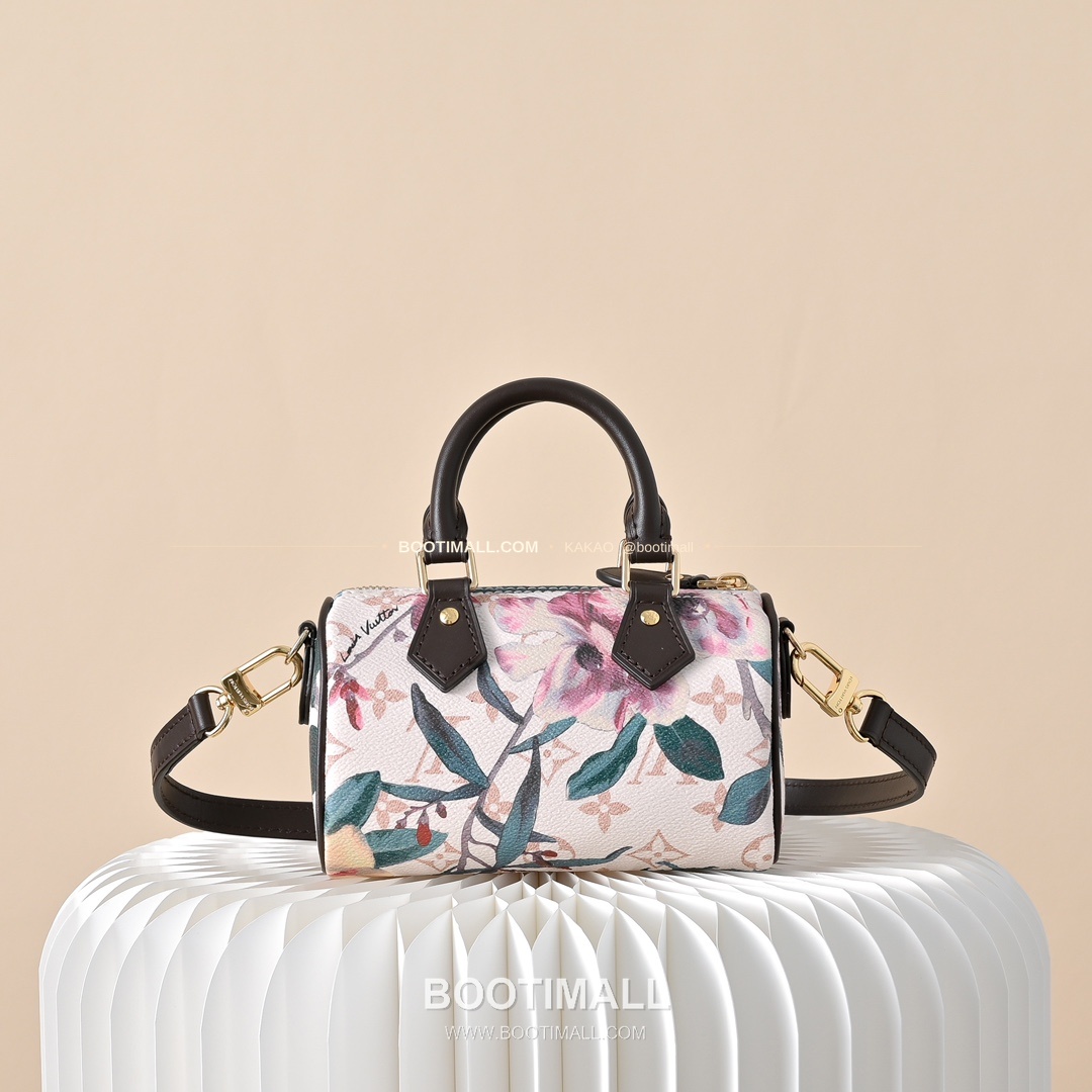 루이비통 나노 스피디 모노그램 캔버스 플로럴 브라운 토트백 Louis Vuitton Nano Speedy Monogram Canvas Floral Brown Top Handle Bag M29149 16cm 3
