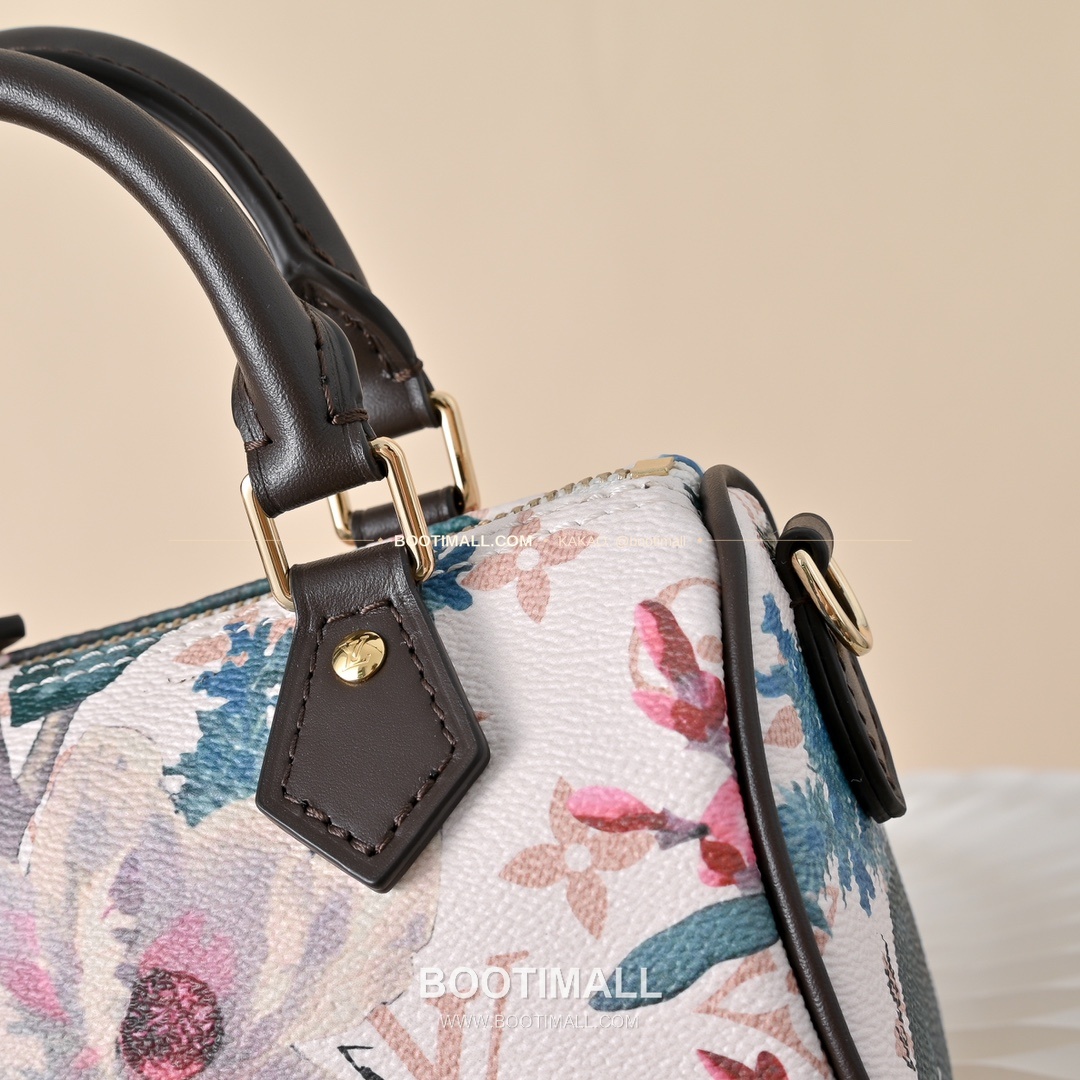 루이비통 나노 스피디 모노그램 캔버스 플로럴 브라운 토트백 Louis Vuitton Nano Speedy Monogram Canvas Floral Brown Top Handle Bag M29149 16cm 5