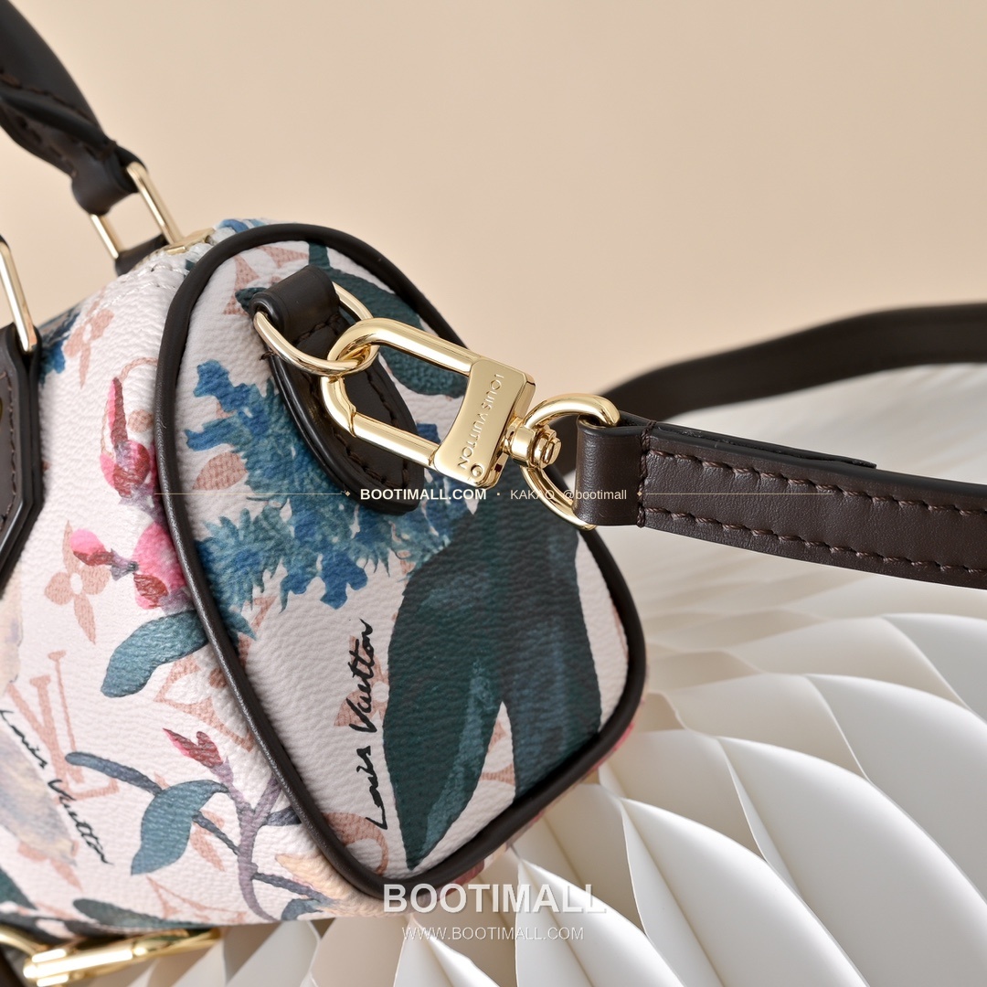 루이비통 나노 스피디 모노그램 캔버스 플로럴 브라운 토트백 Louis Vuitton Nano Speedy Monogram Canvas Floral Brown Top Handle Bag M29149 16cm 6