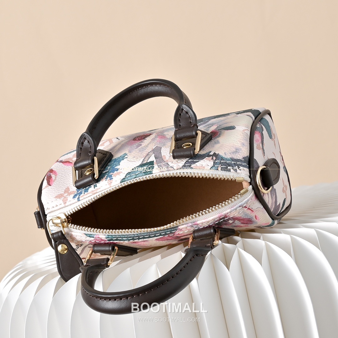 루이비통 나노 스피디 모노그램 캔버스 플로럴 브라운 토트백 Louis Vuitton Nano Speedy Monogram Canvas Floral Brown Top Handle Bag M29149 16cm 7