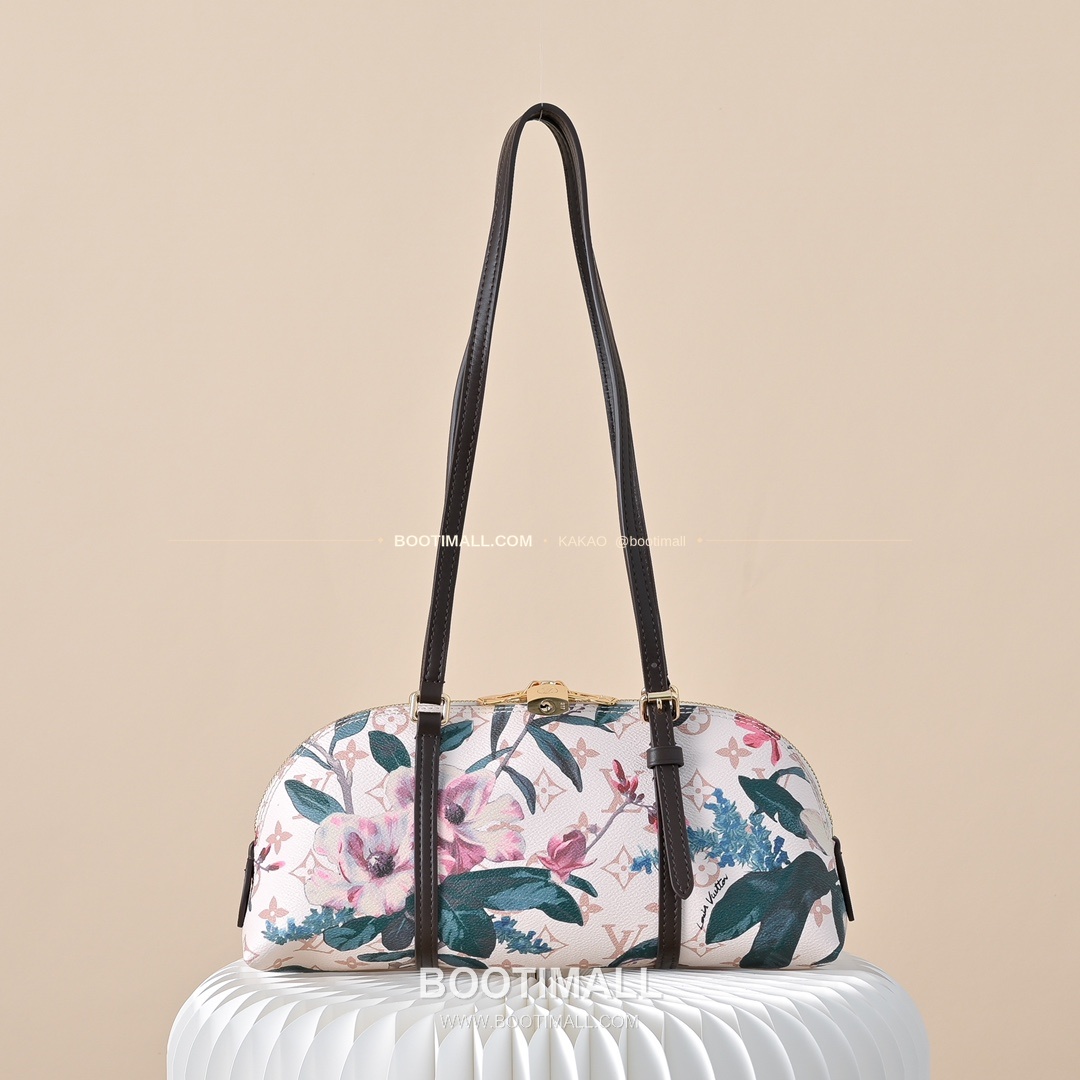 루이비통 스콰이어 이스트웨스트 모노그램 듄 캔버스 플로럴 브라운 숄더백 Louis Vuitton Squire East West Monogram Dune Canvas Floral Brown Shoulder Bag M29185 29cm 1