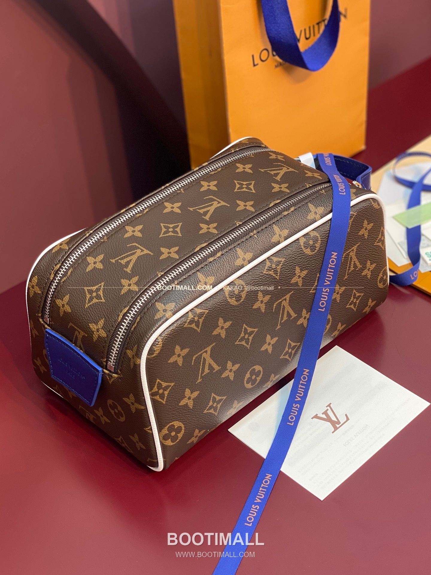 루이비통 도프 키트 모노그램 캔버스 LV 골프 패치 브라운 클러치 Louis Vuitton Dopp Kit Monogram Canvas LV Golf Patch Brown Clutch M28371 28cm 2