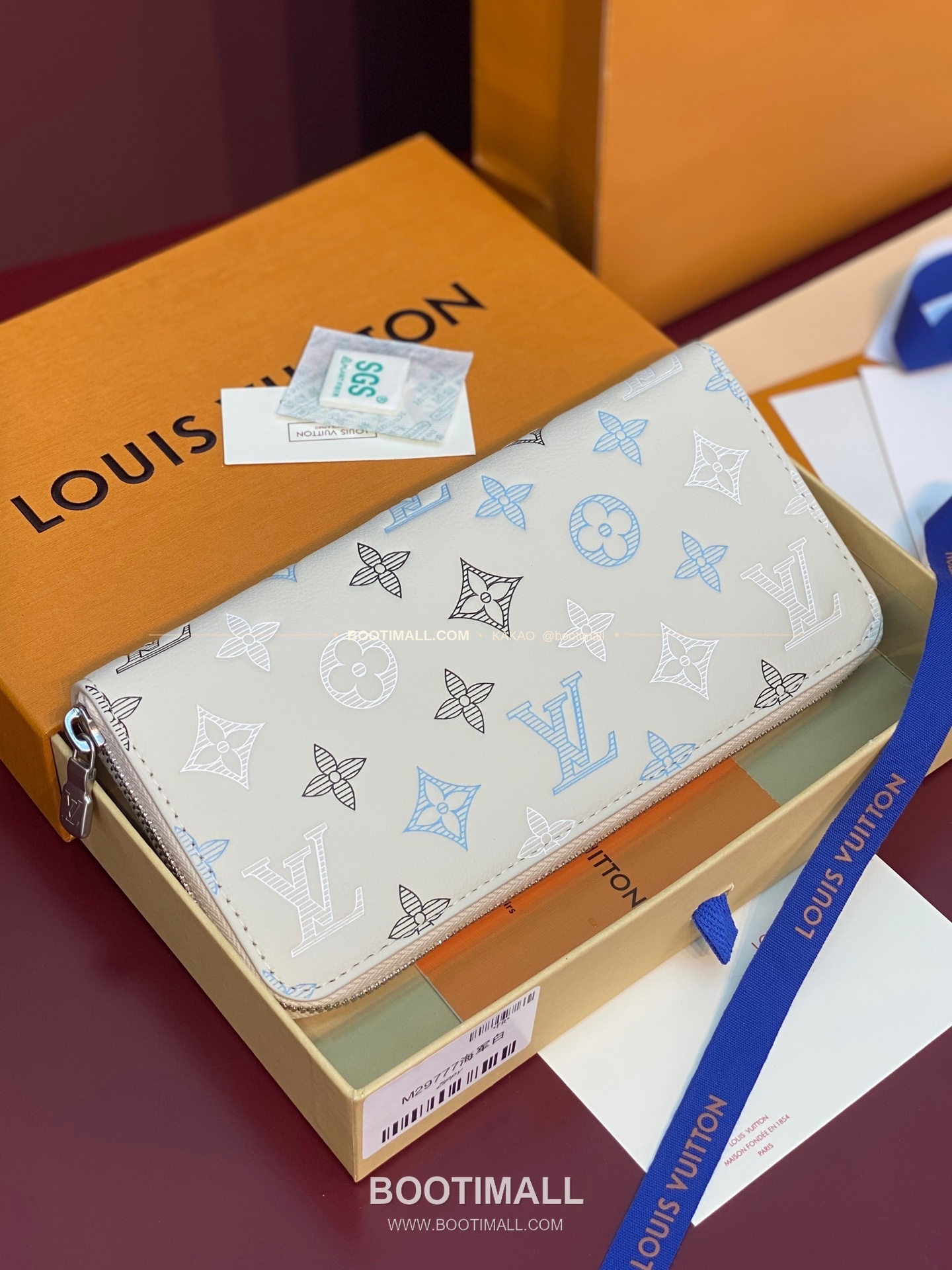 루이비통 지피 월렛 호리즌탈 모노그램 섀도우 레더 네이비 화이트 장지갑 Louis Vuitton Zippy Wallet Horizontal Monogram Shadow Leather Navy White Long Wallet M29777 21cm 2