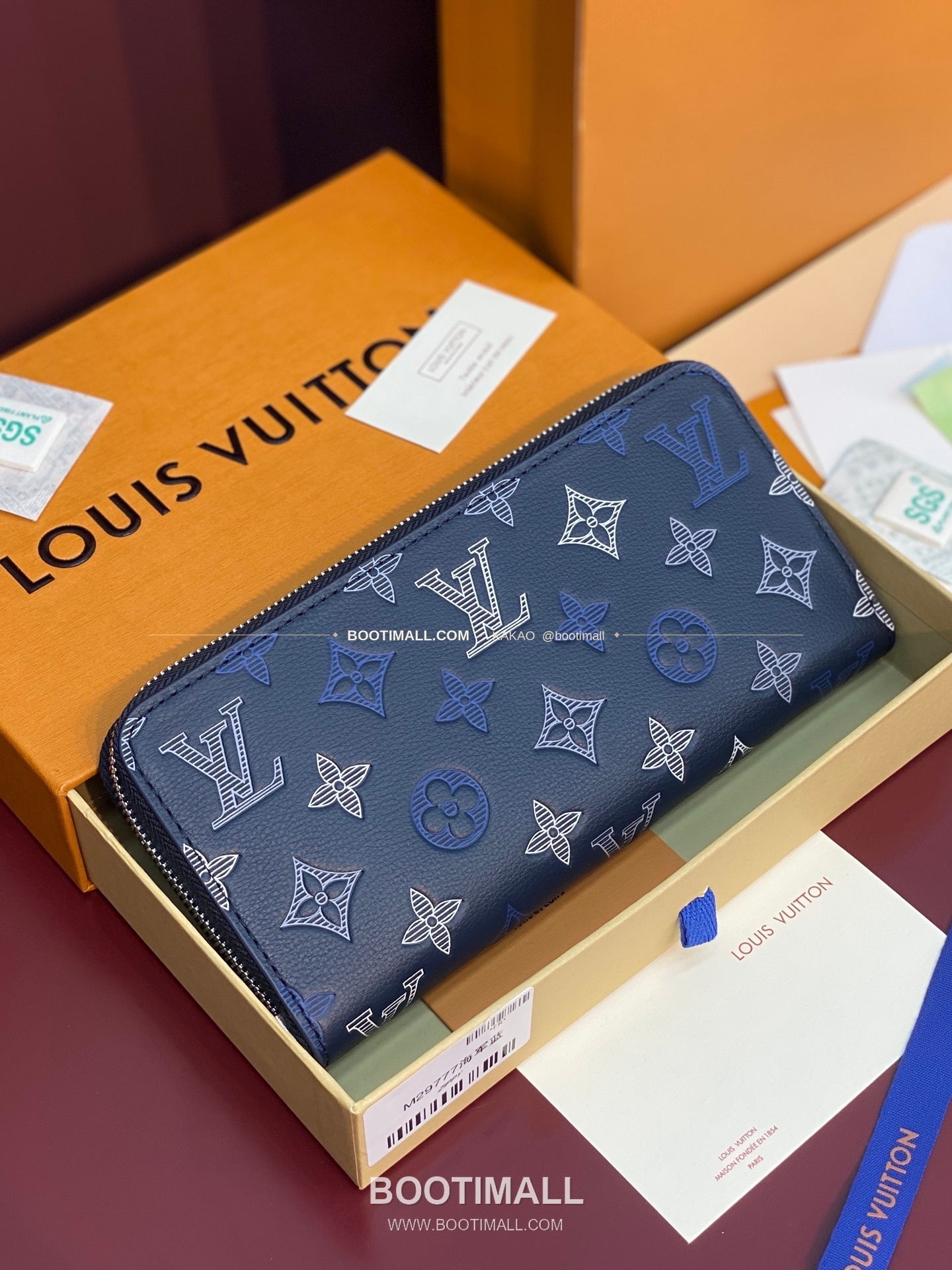 루이비통 지피 월렛 호리즌탈 모노그램 섀도우 레더 네이비 화이트 장지갑 Louis Vuitton Zippy Wallet Horizontal Monogram Shadow Leather Navy White Long Wallet M29777 21cm 1