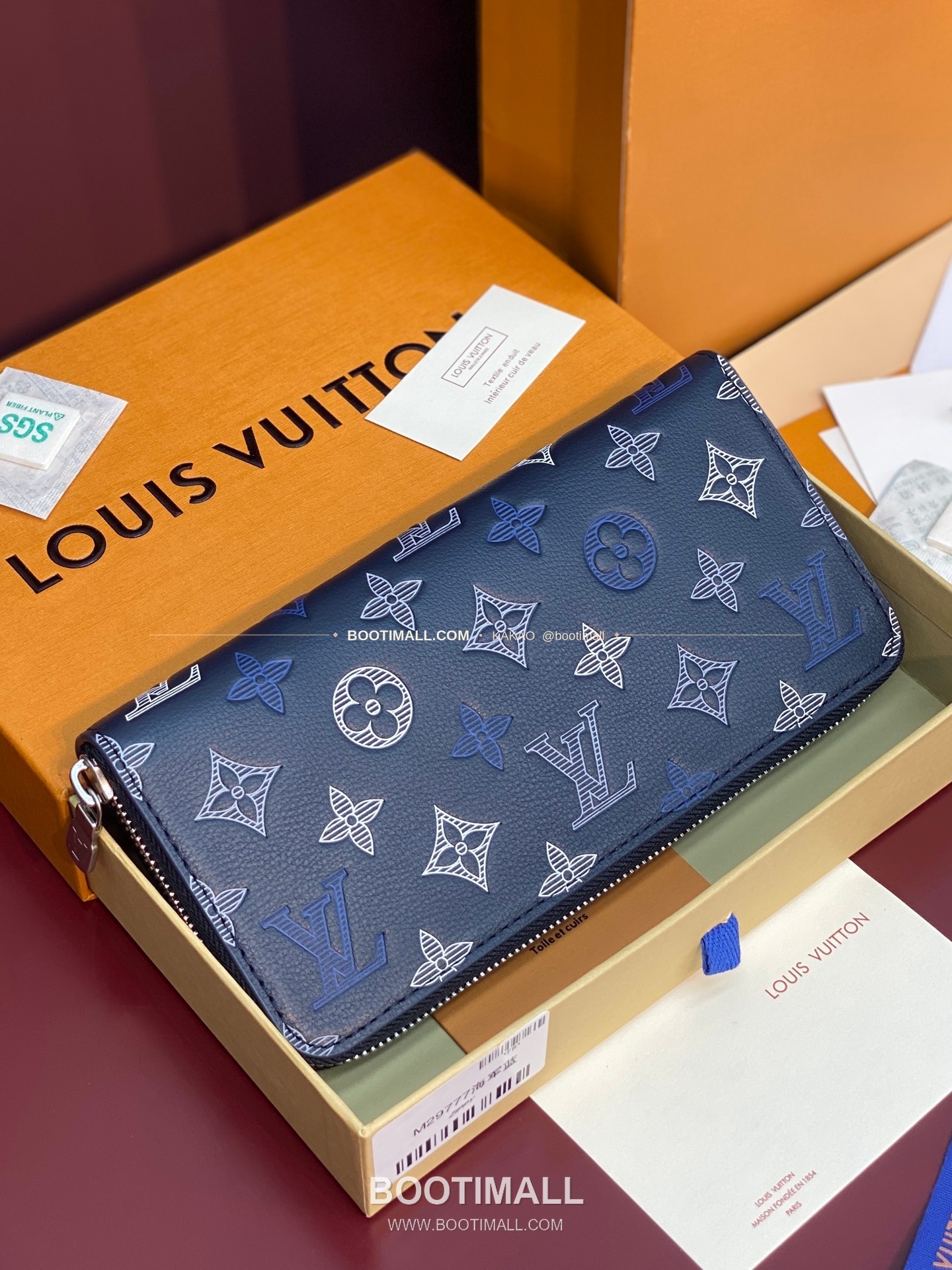 루이비통 지피 월렛 호리즌탈 모노그램 섀도우 레더 네이비 화이트 장지갑 Louis Vuitton Zippy Wallet Horizontal Monogram Shadow Leather Navy White Long Wallet M29777 21cm 2