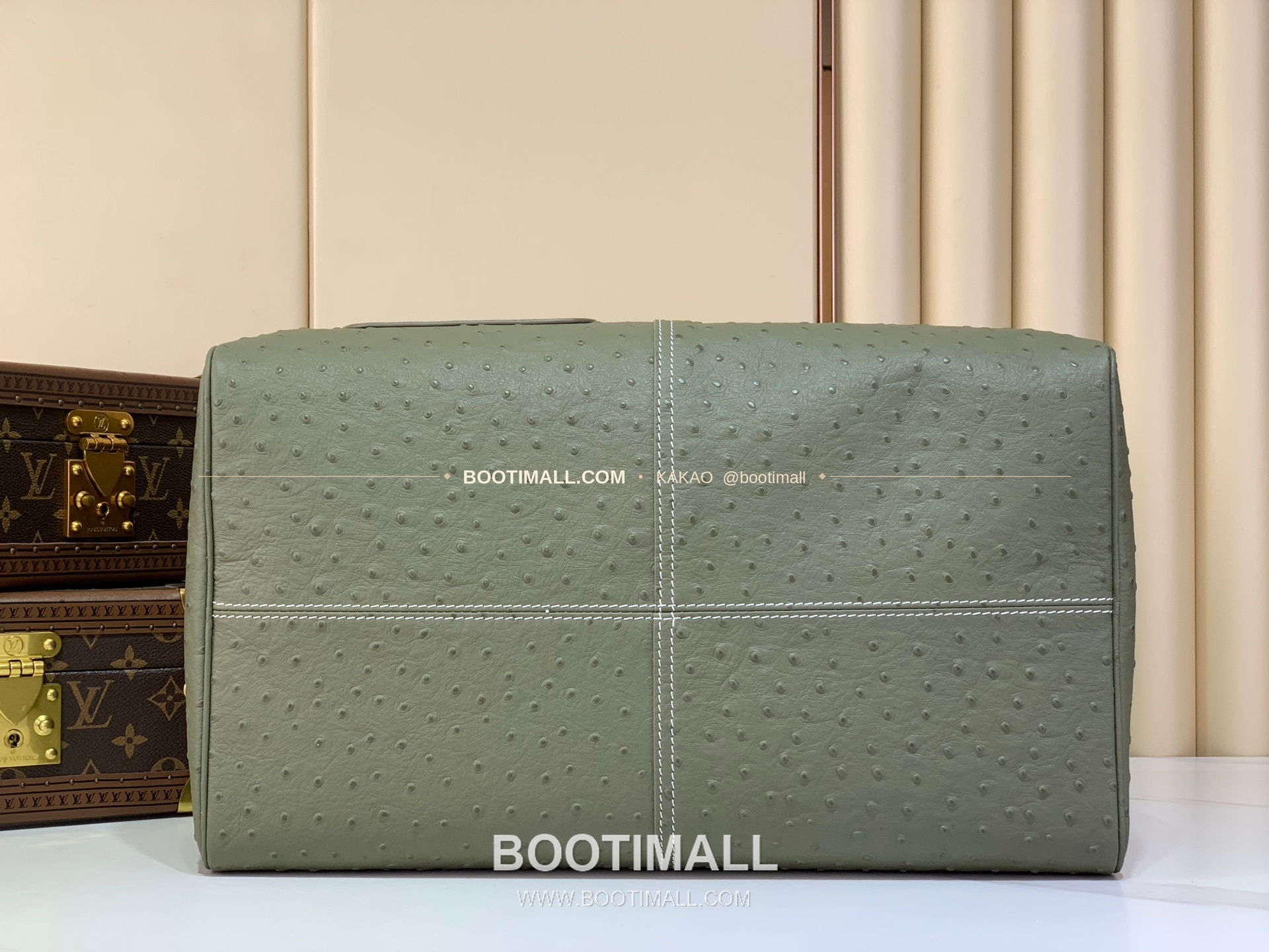 루이비통 스피디 반둘리에 40 모노그램 레더 오스트리치 엠보스 그린 더플백 Louis Vuitton Speedy Bandouliere 40 Monogram Leather Ostrich Embossed Green Duffle Bag M89113 40cm 9