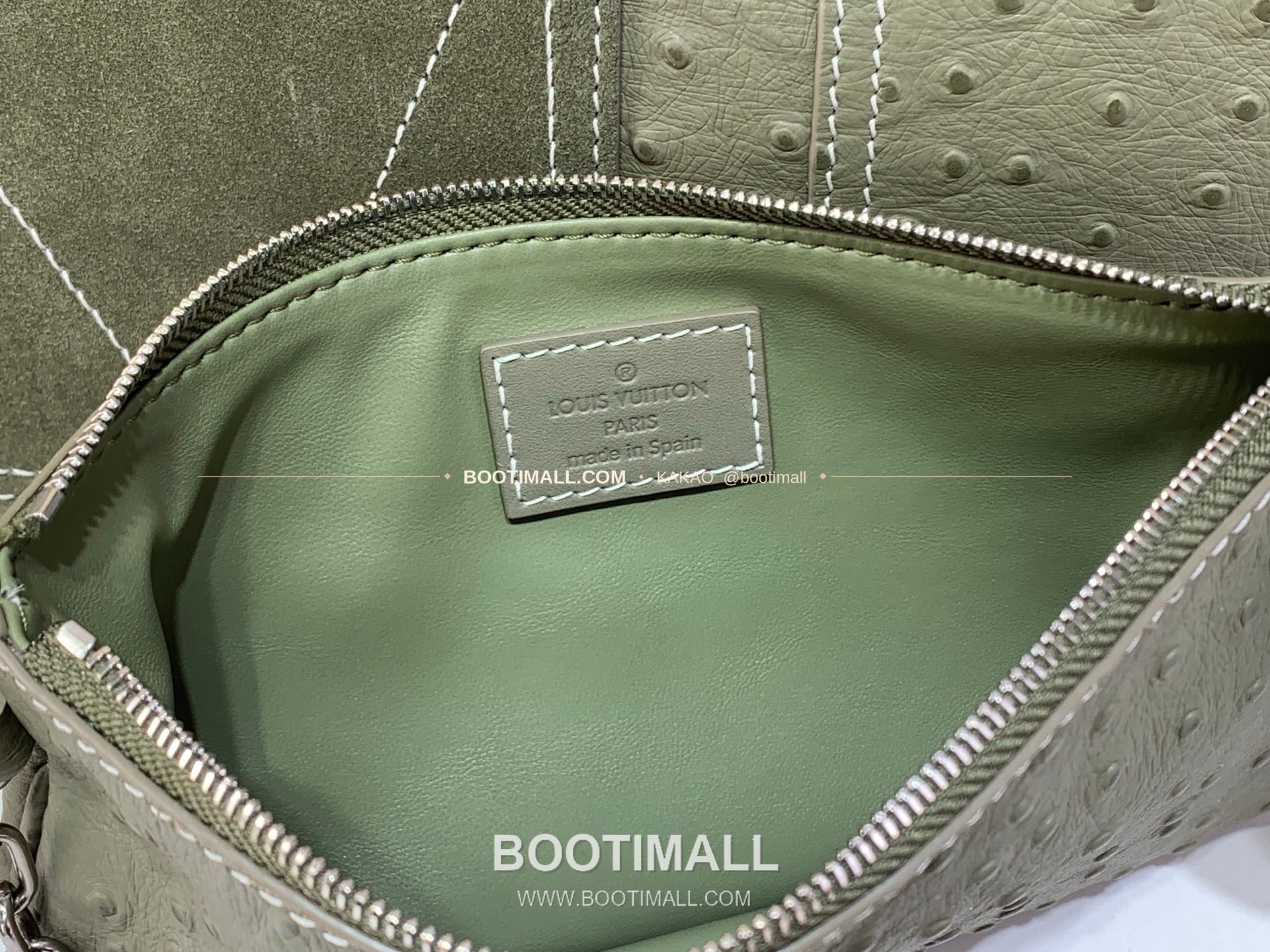 루이비통 스피디 반둘리에 40 모노그램 레더 오스트리치 엠보스 그린 더플백 Louis Vuitton Speedy Bandouliere 40 Monogram Leather Ostrich Embossed Green Duffle Bag M89113 40cm 10