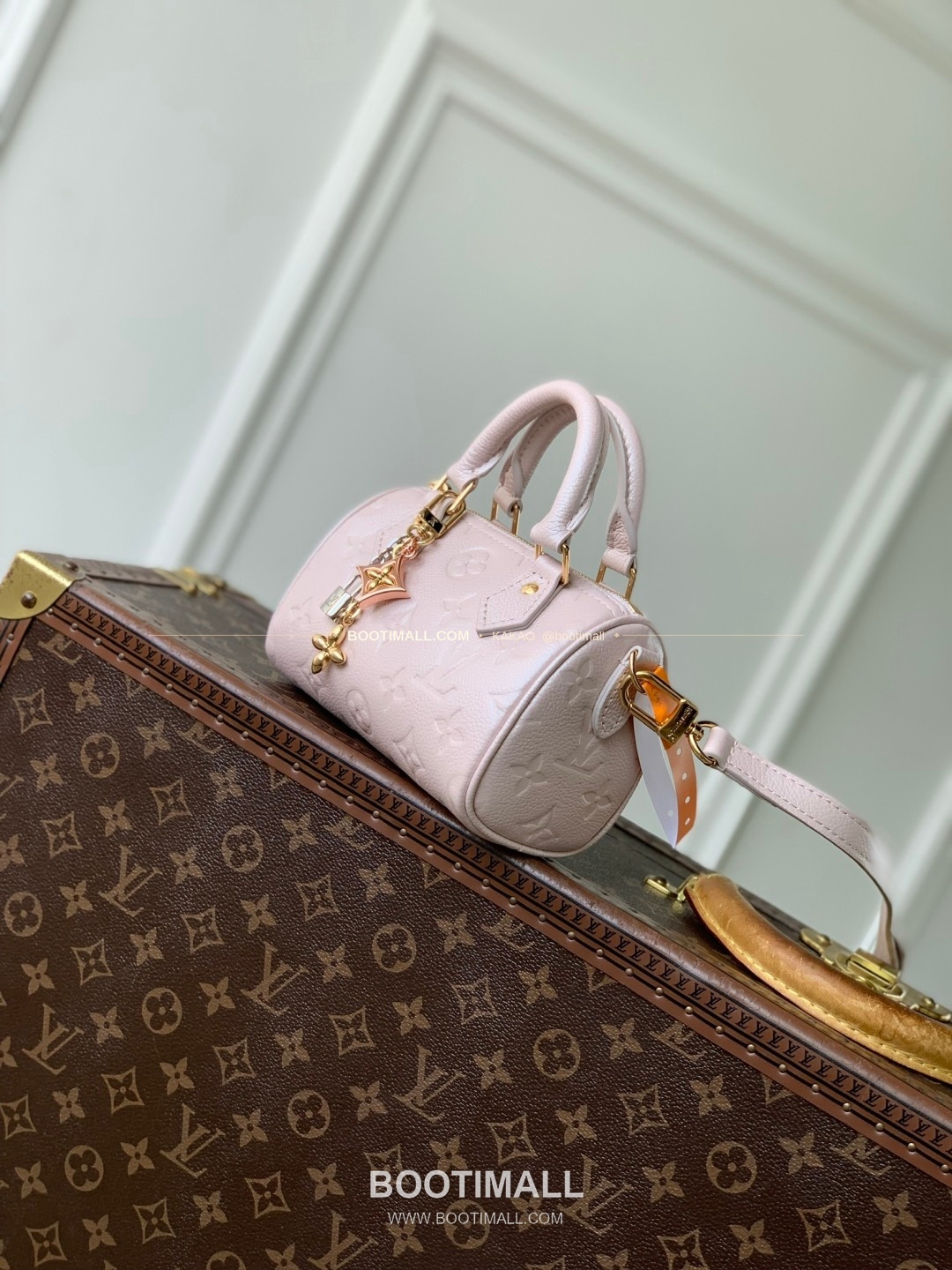 루이비통 나노 스피디 엠프렝트 쉬머리 레더 펄핑크 토트백 Louis Vuitton Nano Speedy Empreinte Shimmery Leather Pearl Pink Top Handle Bag M27107 16cm 2
