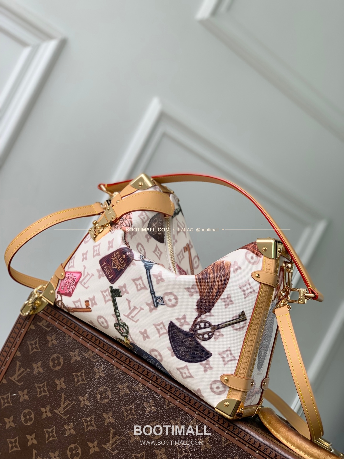 루이비통 사이드 트렁크 라지 모노그램 듄 캔버스 키 패턴 브라운 숄더백 Louis Vuitton Side Trunk Large Monogram Dune Canvas Key Pattern Brown Shoulder Bag M29355 30cm 1