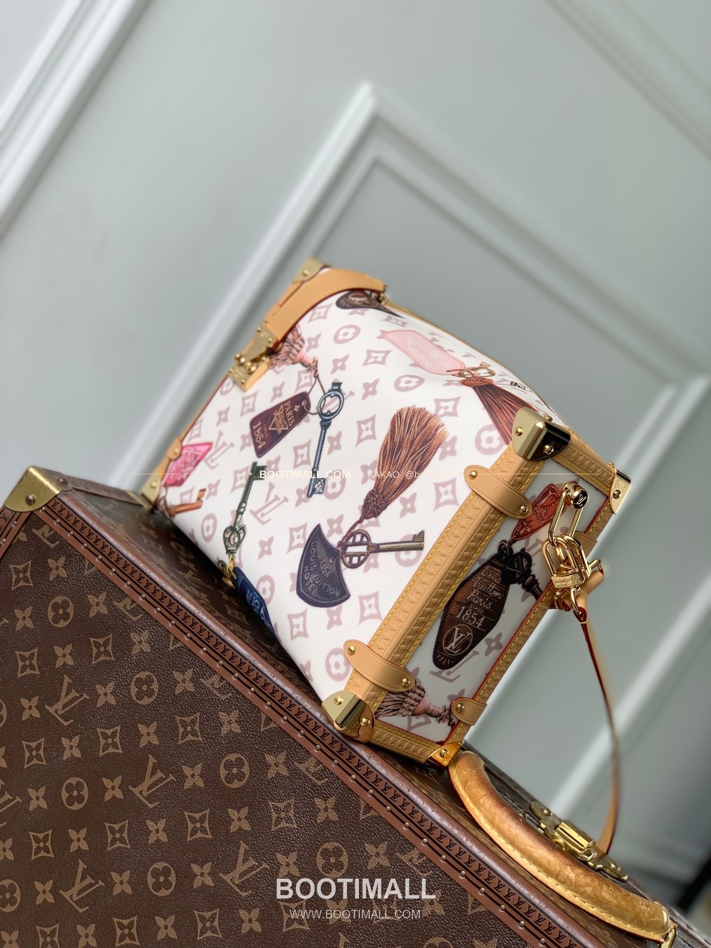 루이비통 사이드 트렁크 라지 모노그램 듄 캔버스 키 패턴 브라운 숄더백 Louis Vuitton Side Trunk Large Monogram Dune Canvas Key Pattern Brown Shoulder Bag M29355 30cm 2
