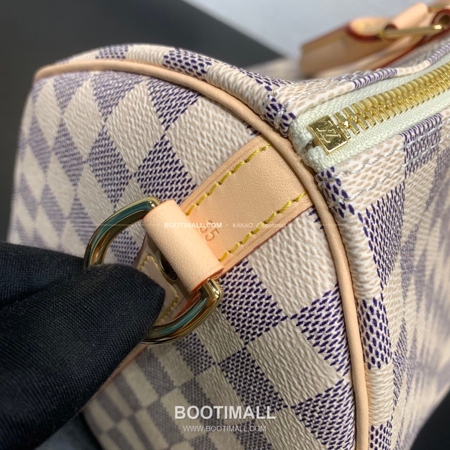 루이비통 스피디 35 다미에 아주르 캔버스 화이트 토트백 Louis Vuitton Speedy 35 Damier Azur Canvas White Top Handle Bag N41372 35cm 10