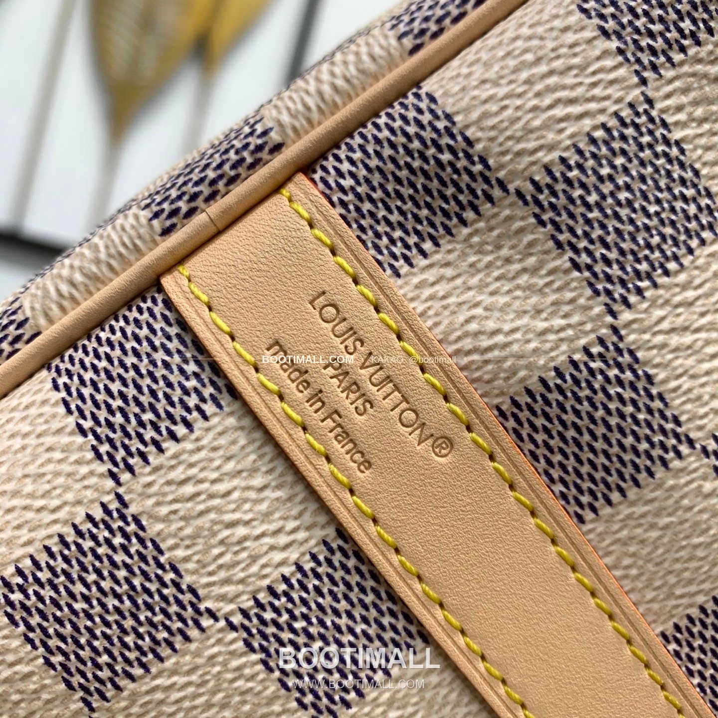루이비통 스피디 35 다미에 아주르 캔버스 화이트 토트백 Louis Vuitton Speedy 35 Damier Azur Canvas White Top Handle Bag N41372 35cm 13