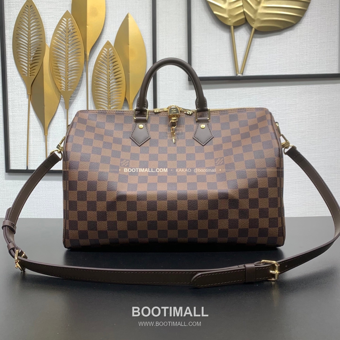 루이비통 스피디 반둘리에 35 다미에 에벤 캔버스 브라운 더플백 Louis Vuitton Speedy Bandouliere 35 Damier Ebene Canvas Brown Duffle Bag N40591 35cm 1