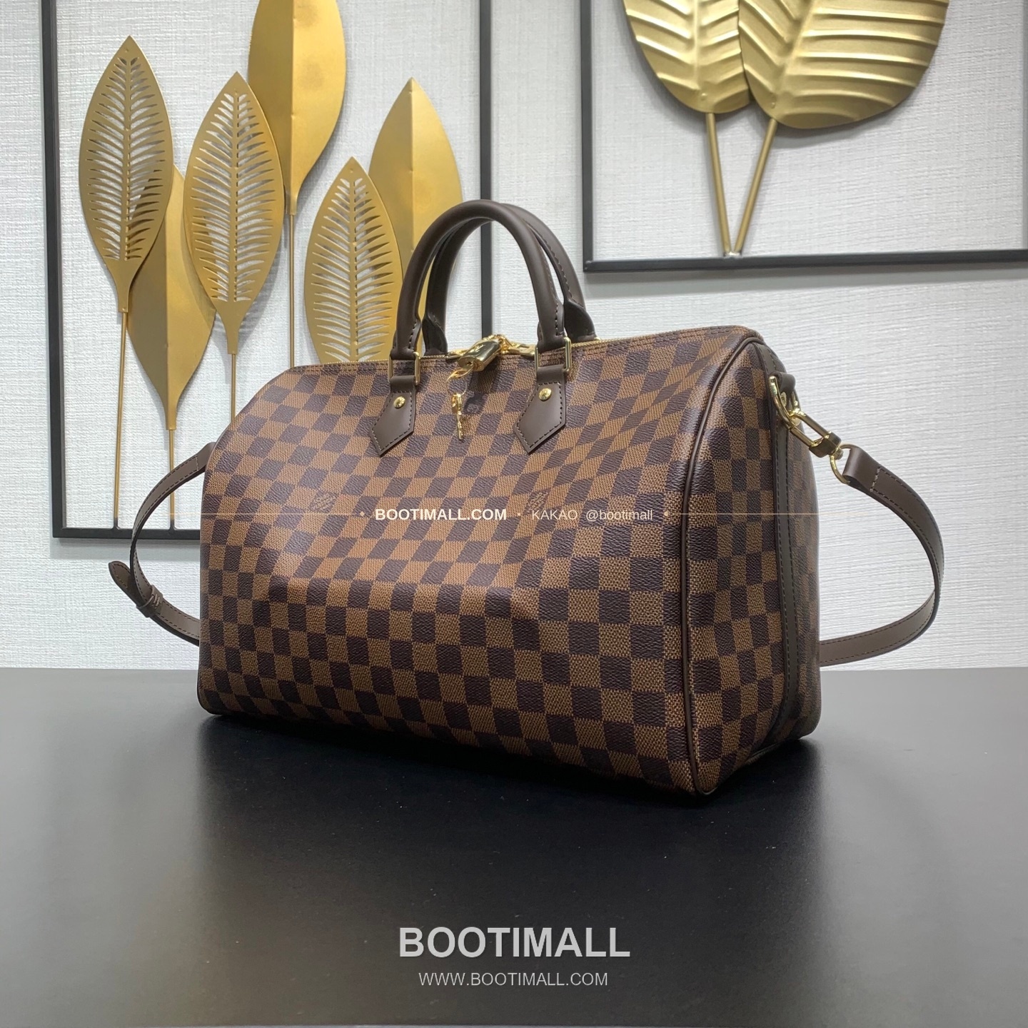 루이비통 스피디 반둘리에 35 다미에 에벤 캔버스 브라운 더플백 Louis Vuitton Speedy Bandouliere 35 Damier Ebene Canvas Brown Duffle Bag N40591 35cm 3