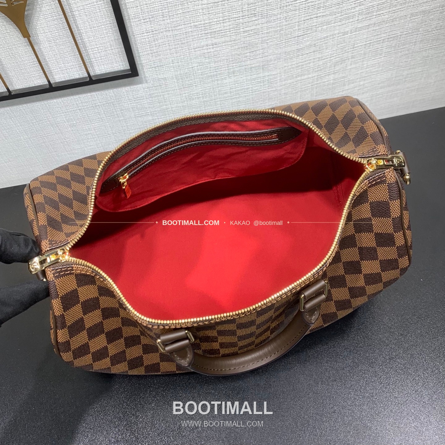 루이비통 스피디 반둘리에 35 다미에 에벤 캔버스 브라운 더플백 Louis Vuitton Speedy Bandouliere 35 Damier Ebene Canvas Brown Duffle Bag N40591 35cm 4