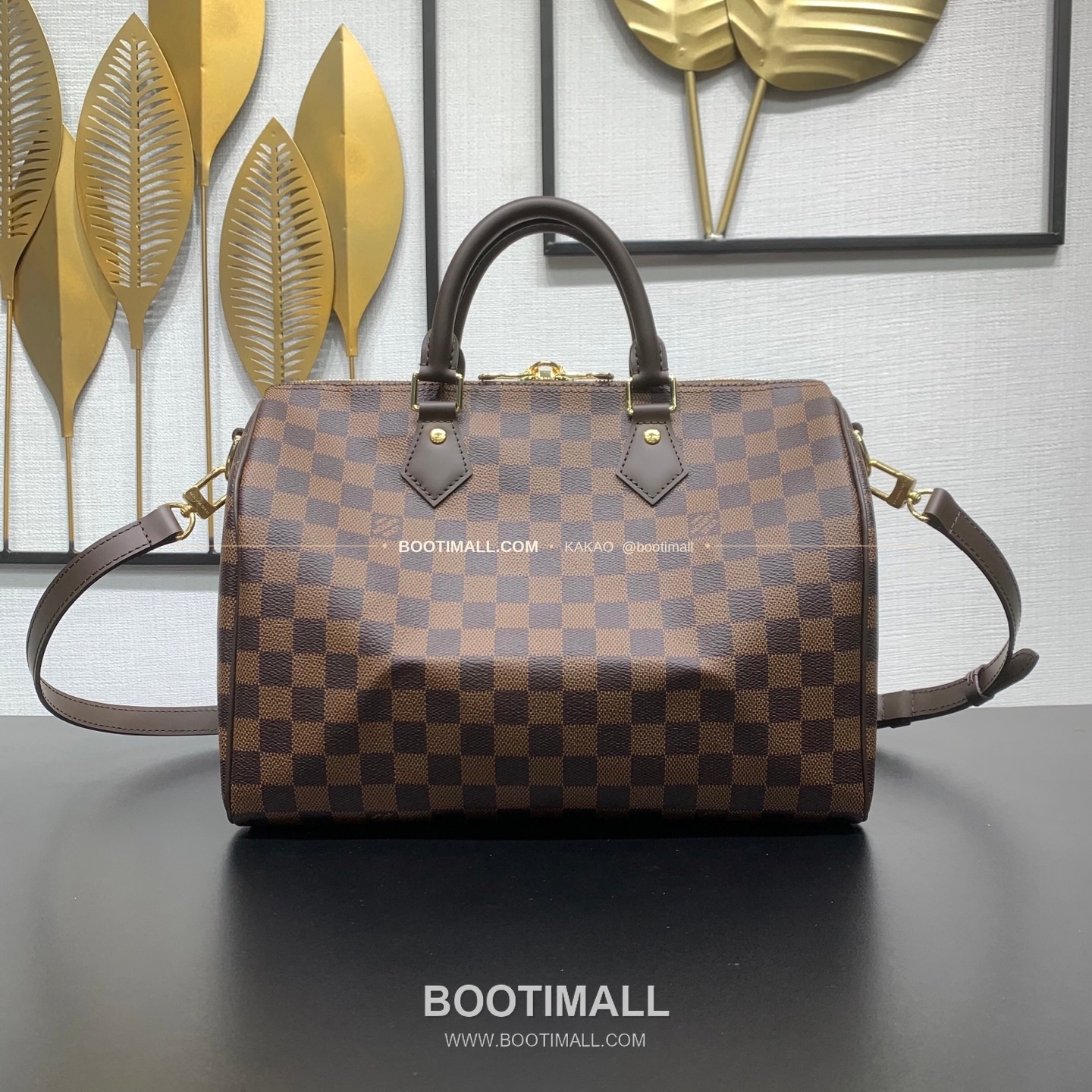 루이비통 스피디 반둘리에 30 다미에 에벤 캔버스 브라운 더플백 Louis Vuitton Speedy Bandouliere 30 Damier Ebene Canvas Brown Duffle Bag N40590 30cm 2