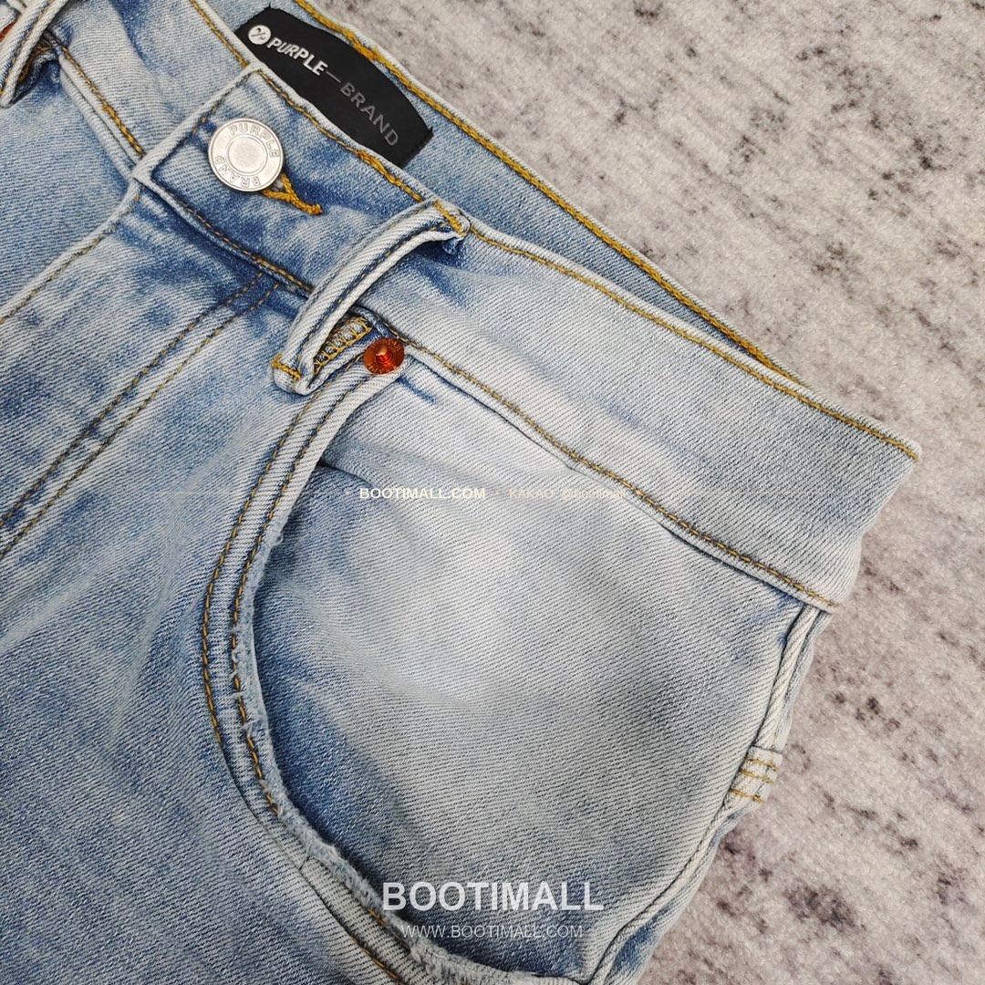 퍼플브랜드 코튼 디스트레스 슬림핏 데님 팬츠 PURPLE BRAND Cotton Distressed Slim Fit Denim Pants PU104000 4