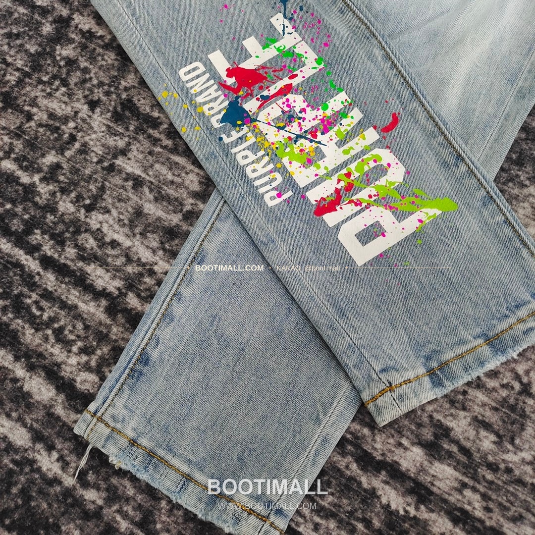 퍼플브랜드 코튼 디스트레스 슬림핏 데님 팬츠 PURPLE BRAND Cotton Distressed Slim Fit Denim Pants PU104000 8