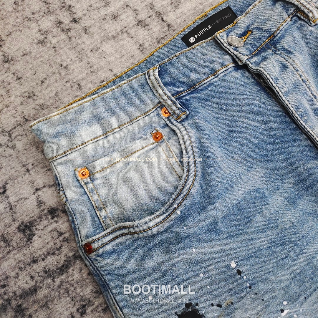 퍼플브랜드 코튼 디스트레스 슬림핏 데님 팬츠 PURPLE BRAND Cotton Distressed Slim Fit Denim Pants PU105000 3