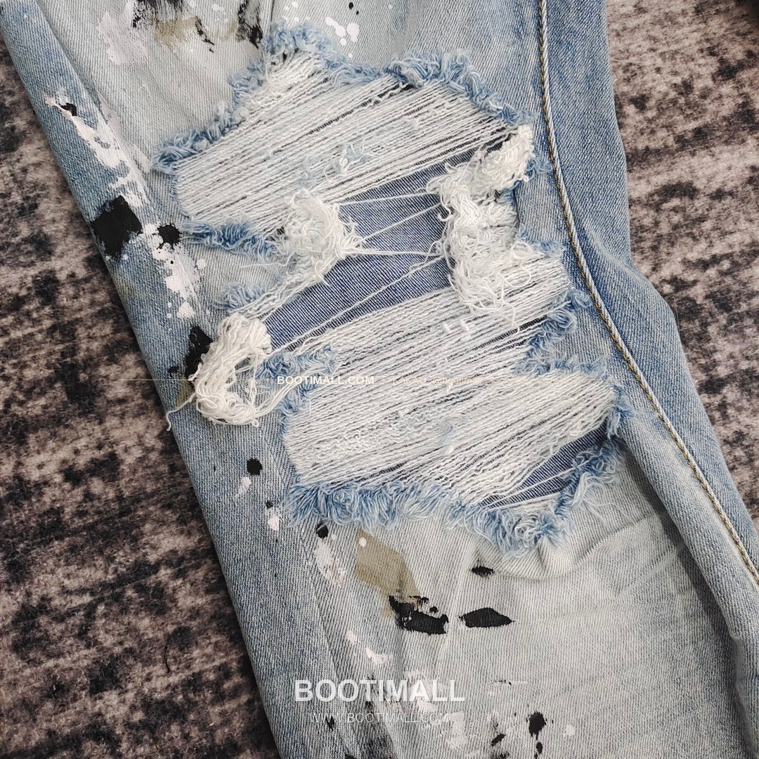 퍼플브랜드 코튼 디스트레스 슬림핏 데님 팬츠 PURPLE BRAND Cotton Distressed Slim Fit Denim Pants PU105000 5