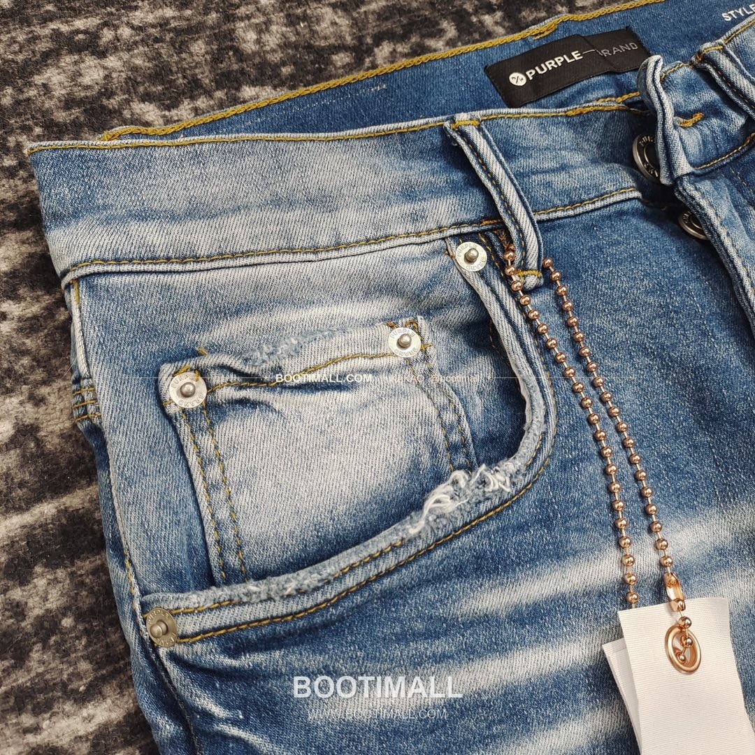 퍼플브랜드 코튼 디스트레스 슬림핏 데님 팬츠 PURPLE BRAND Cotton Distressed Slim Fit Denim Pants PU007800 3