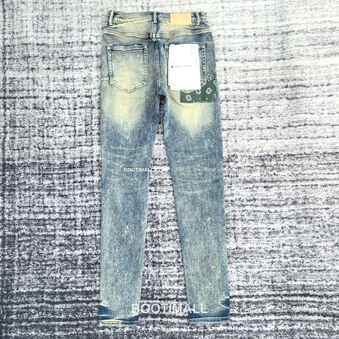퍼플브랜드 코튼 디스트레스 슬림핏 남성 데님 팬츠 PURPLE BRAND Cotton Distressed Slim Fit Denim Pants PU2023008400 2