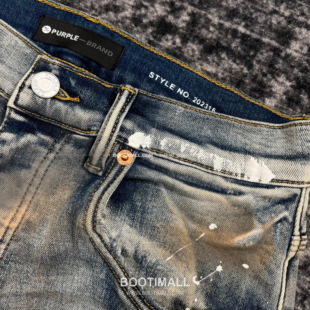 퍼플브랜드 코튼 디스트레스 슬림핏 남성 데님 팬츠 PURPLE BRAND Cotton Distressed Slim Fit Denim Pants PU20231600 3