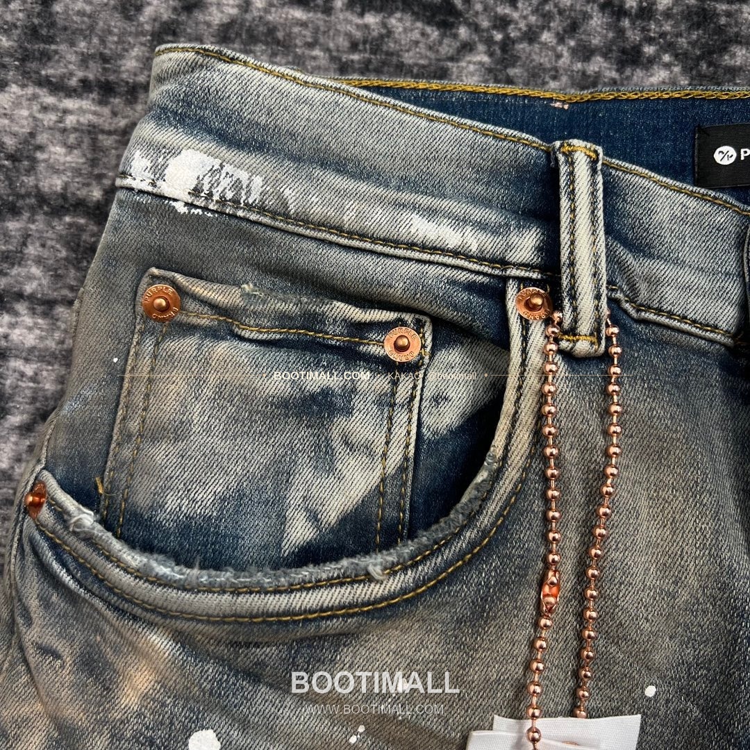 퍼플브랜드 코튼 디스트레스 슬림핏 남성 데님 팬츠 PURPLE BRAND Cotton Distressed Slim Fit Denim Pants PU20231600 4